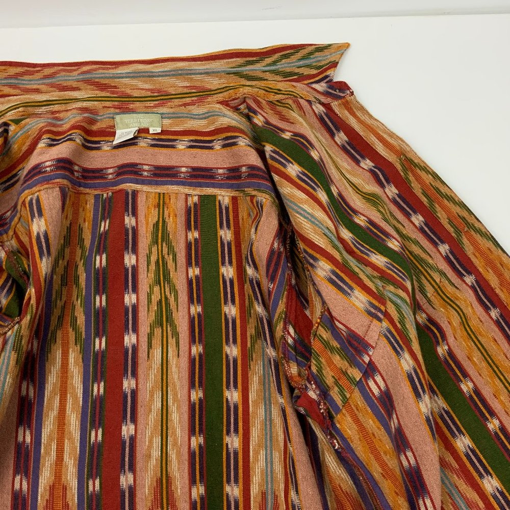 The Territory Ahead Textured Cotton Southwestern Striped Button Up Shirt Sz XL - Picture 16 of 16